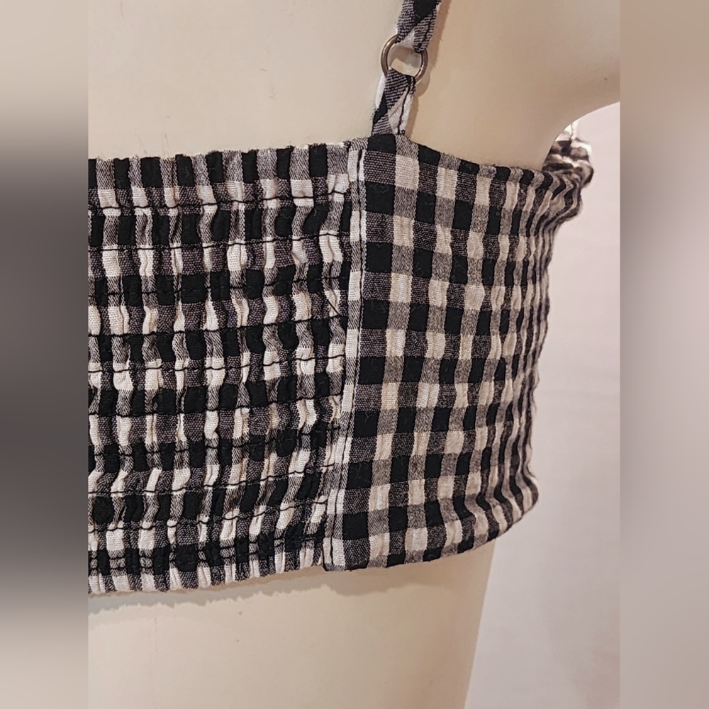 Windsor Black and White Checkered Crop Top - Picture 9 of 11
